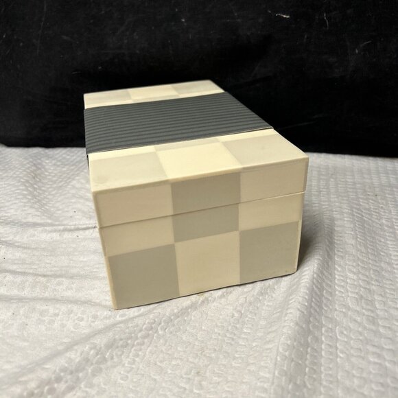 Threshold designed w/ Studio McGee 8”X4 7/8” Checkered RESIN Box NEW - Picture 4 of 5